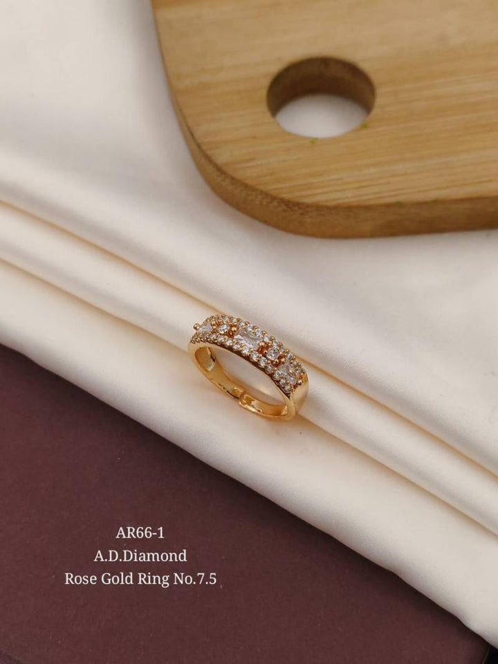 AD Diamond Rose Gold Ring 17