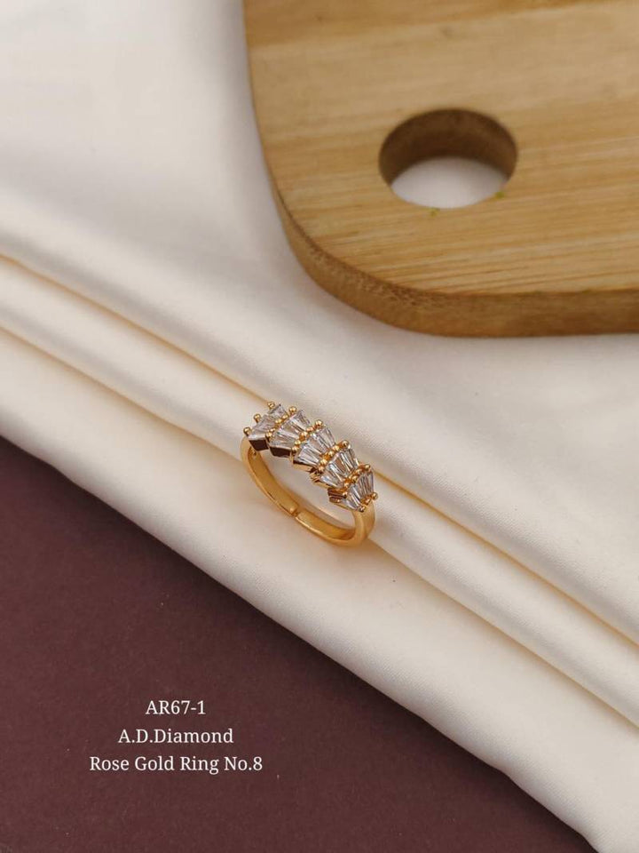 AD Diamond Rose Gold Ring 17