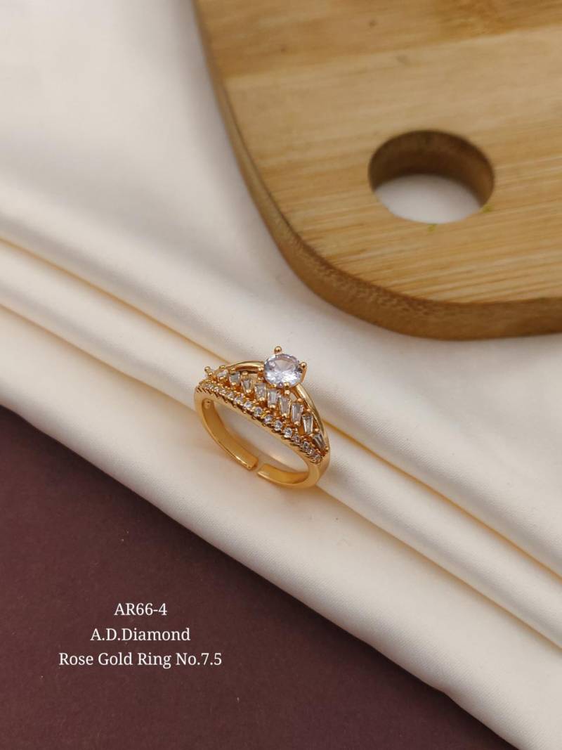 AD Diamond Rose Gold Ring 17