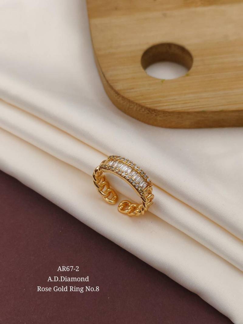 AD Diamond Rose Gold Ring 17