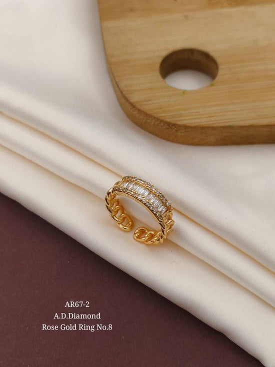 AD Diamond Rose Gold Ring 17