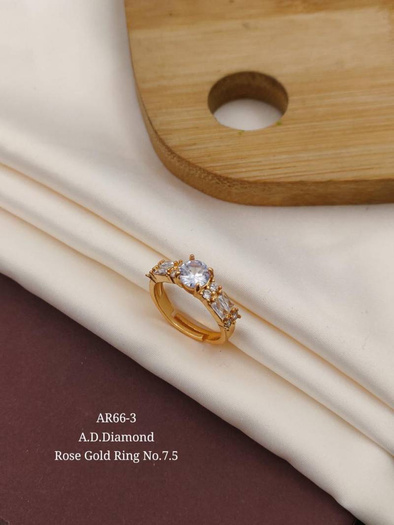 AD Diamond Rose Gold Ring 17