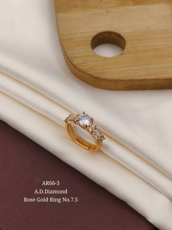 AD Diamond Rose Gold Ring 17