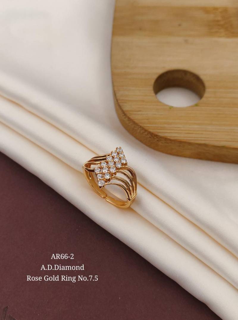 AD Diamond Rose Gold Ring 17