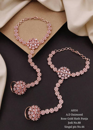 AD Diamond Silver And Rose Gold Hath Panja 2