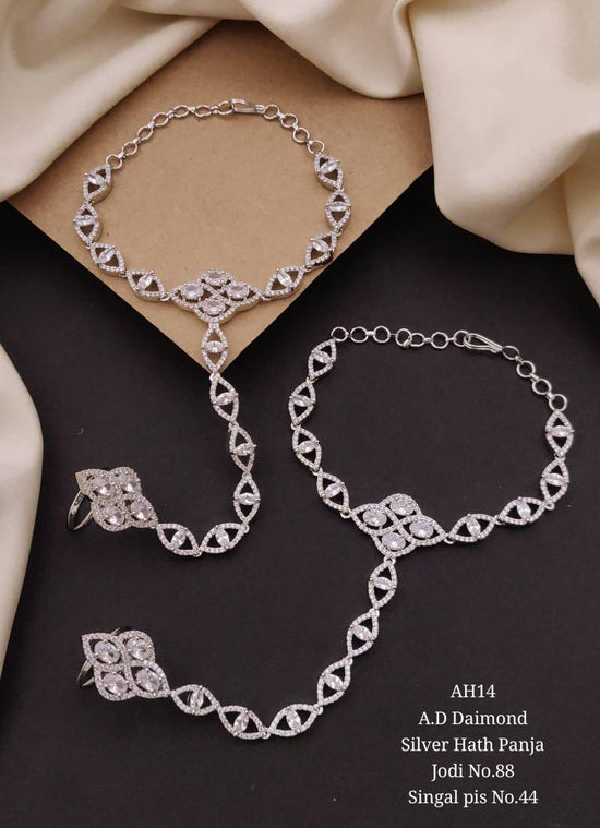 AD Diamond Silver And Rose Gold Hath Panja 2