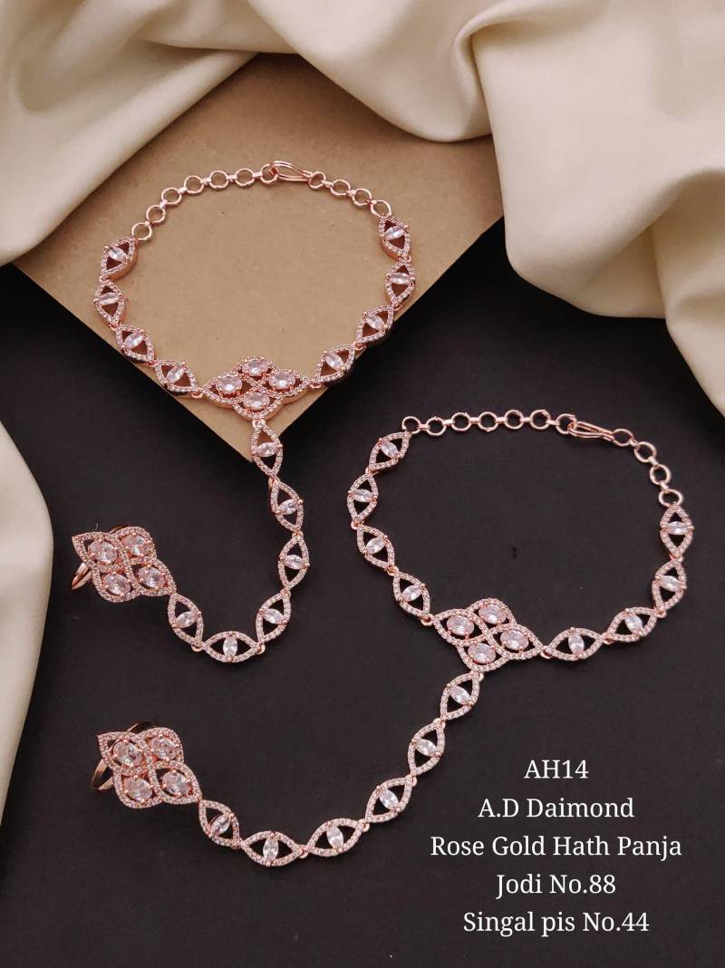AD Diamond Silver And Rose Gold Hath Panja 2