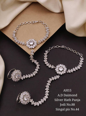 AD Diamond Silver And Rose Gold Hath Panja 2