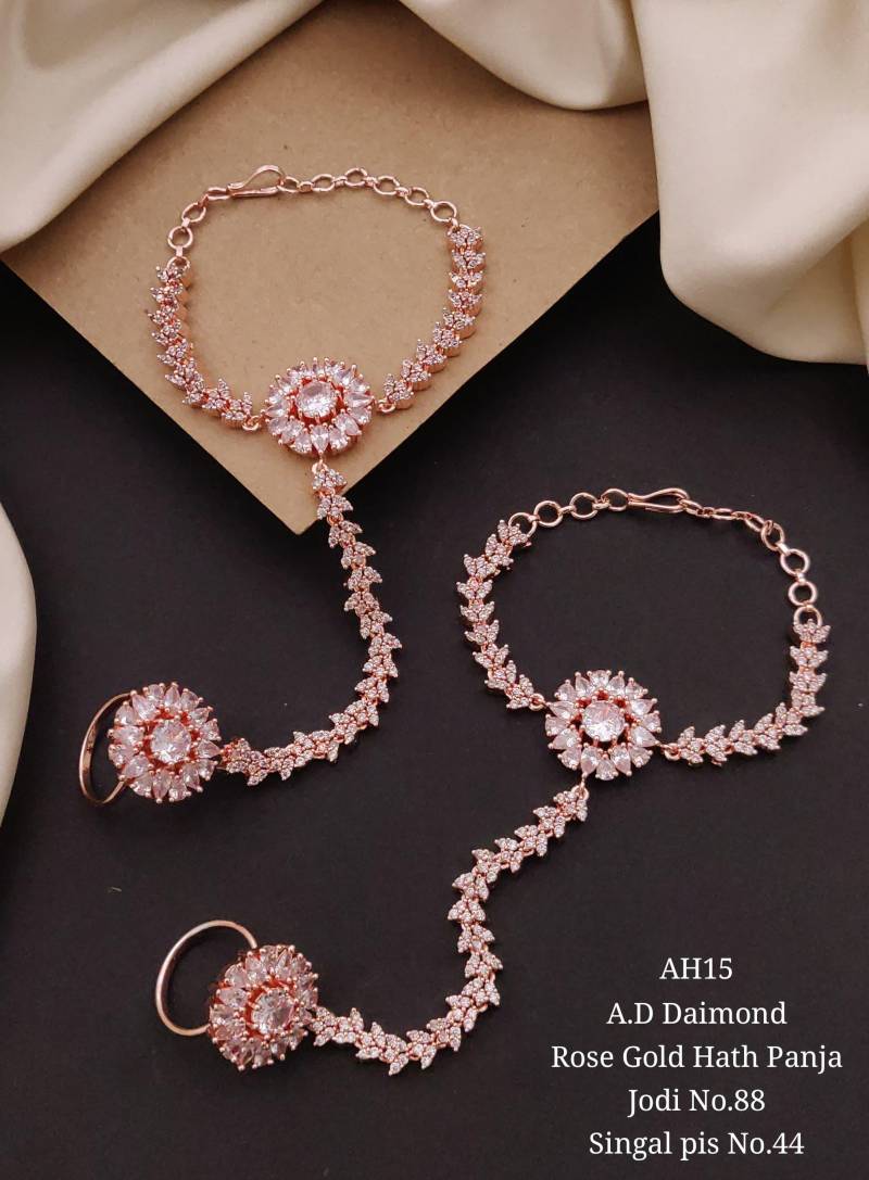 AD Diamond Silver And Rose Gold Hath Panja 2