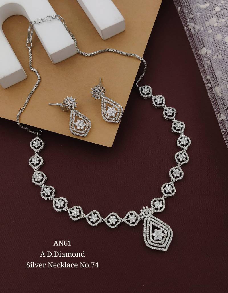 Ad Diamond Silver Necklace 39