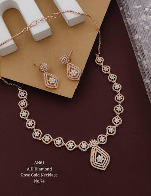 Ad Diamond Silver Necklace 39