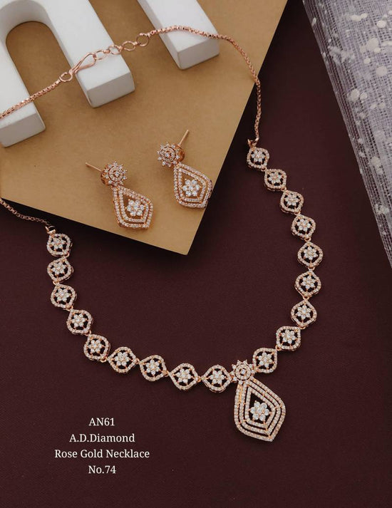 Ad Diamond Silver Necklace 39