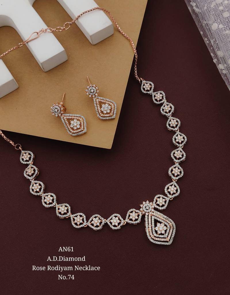 Ad Diamond Silver Necklace 39