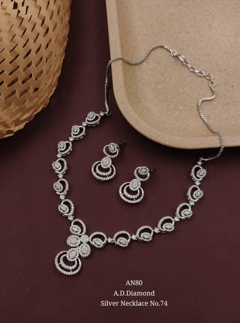 Ad Diamond Silver Necklace 39