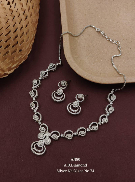 Ad Diamond Silver Necklace 39