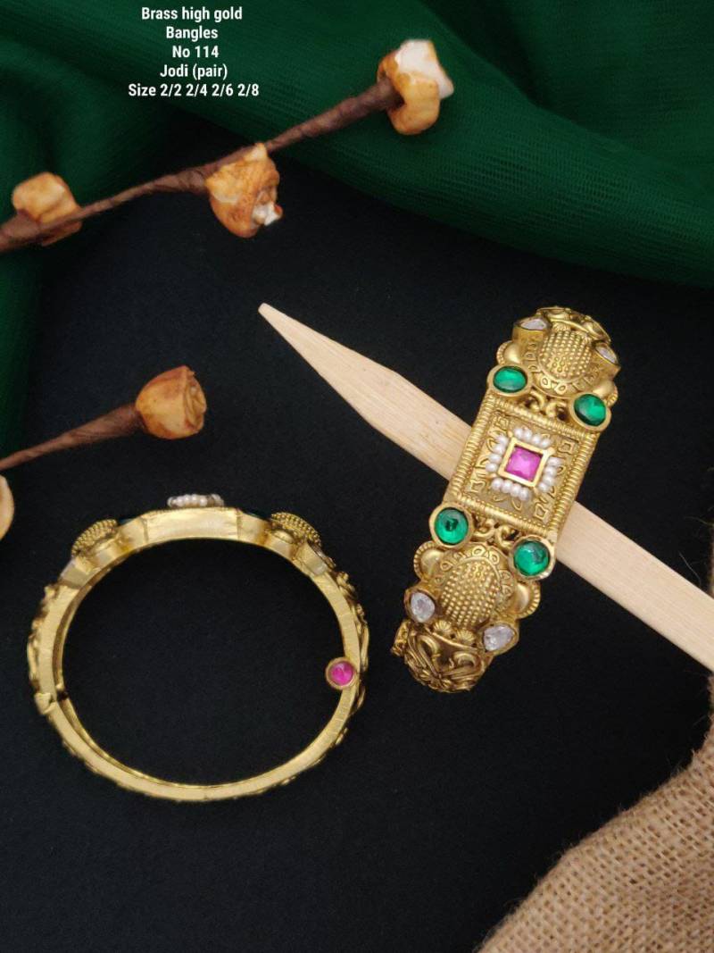 Brass High Gold Bangles 10
