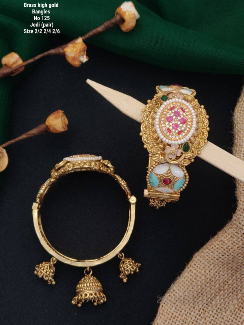 Brass High Gold Bangles 7