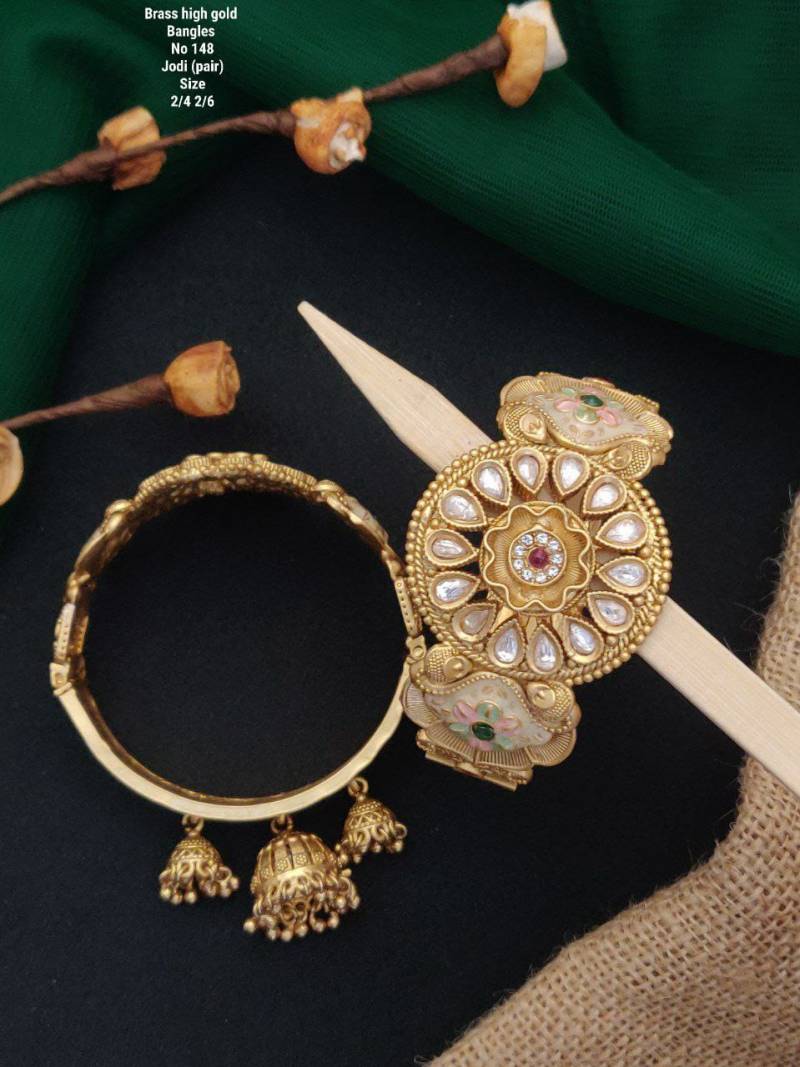 Brass High Gold Bangles 8