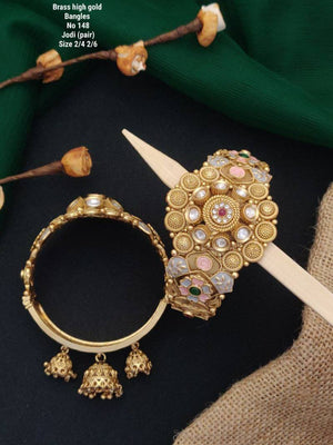 Brass High Gold Bangles 8