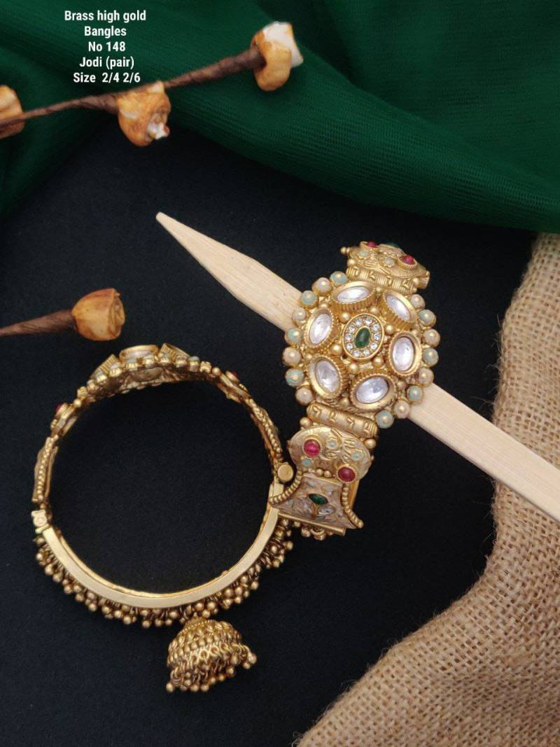 Brass High Gold Bangles 8