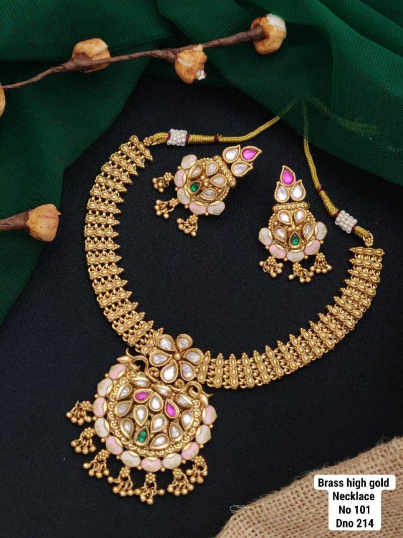 Brass High Gold Necklace 4