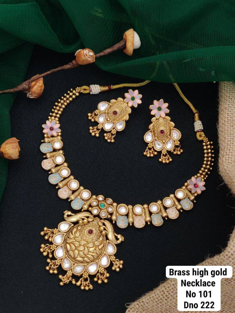 Brass High Gold Necklace 4