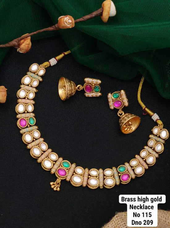 Brass High Gold Necklace 5