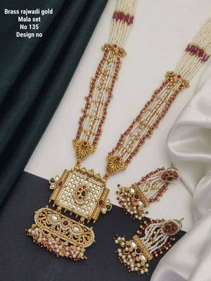 Brass Rajwadi Gold Mala Set 9