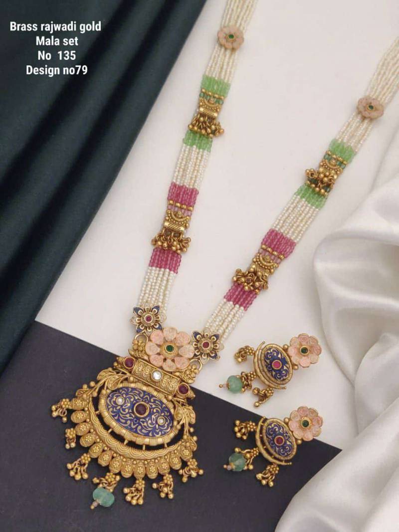 Brass Rajwadi Gold Mala Set 9