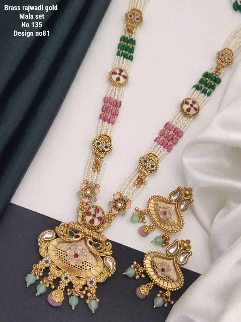 Brass Rajwadi Gold Mala Set 9