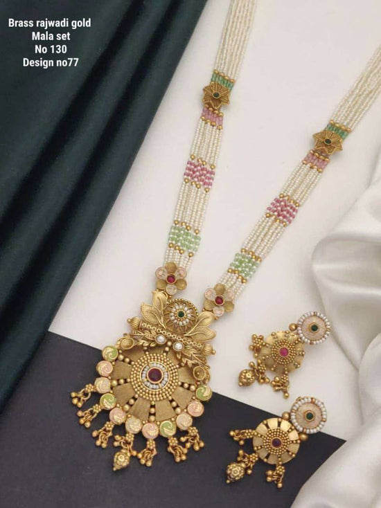 Brass Rajwadi Gold Mala Set 9