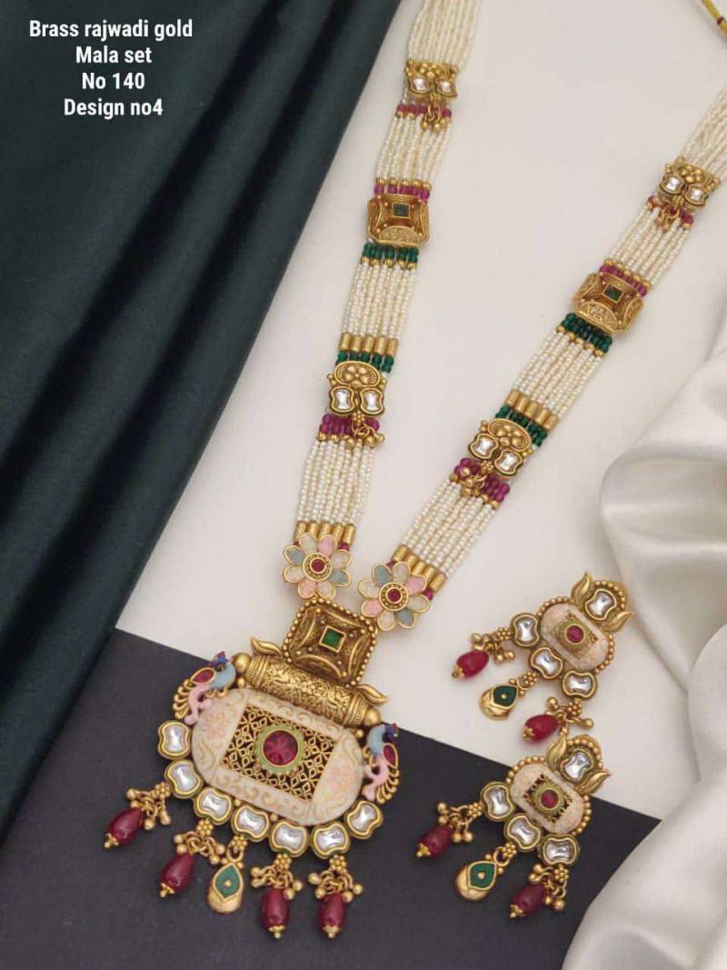 Brass Rajwadi Gold Mala Set 10