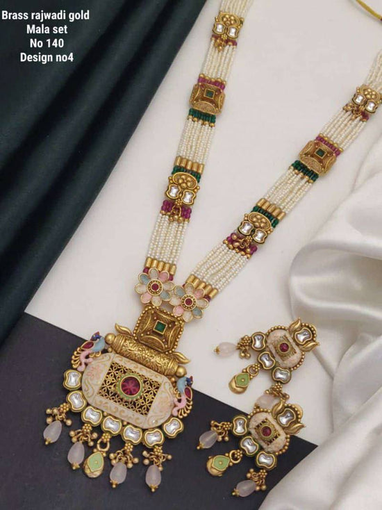 Brass Rajwadi Gold Mala Set 10