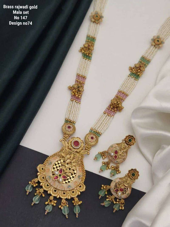 Brass Rajwadi Gold Mala Set 11