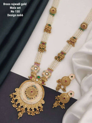 Brass Rajwadi Gold Mala Set 12