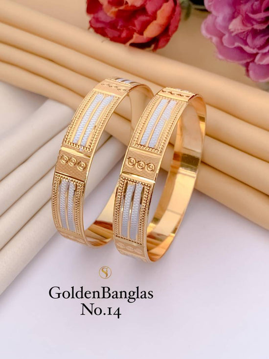 Fancy Golden Bangles Set 12
