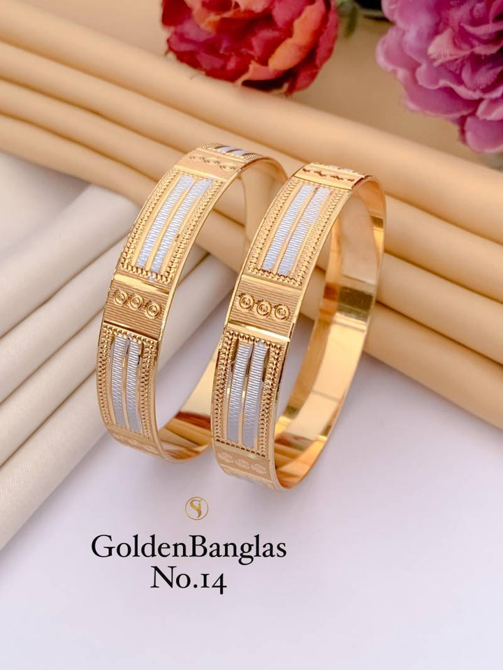 Fancy Golden Bangles Set 12