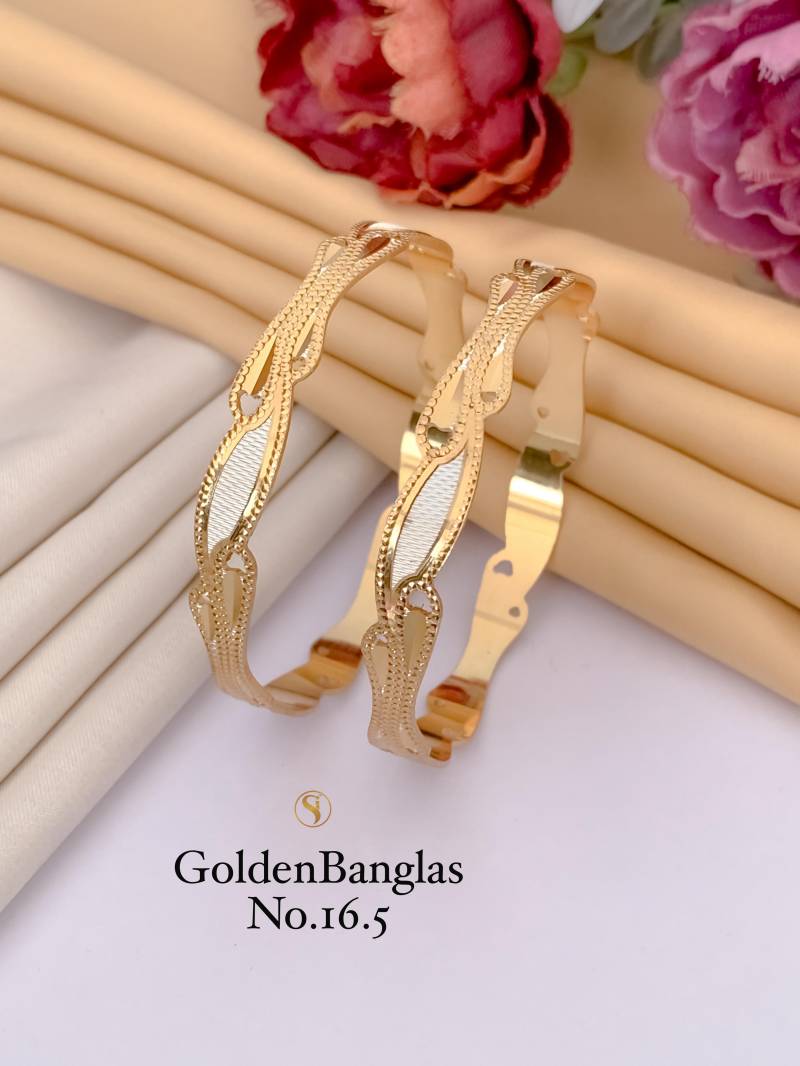 Fancy Golden Bangles Set 12