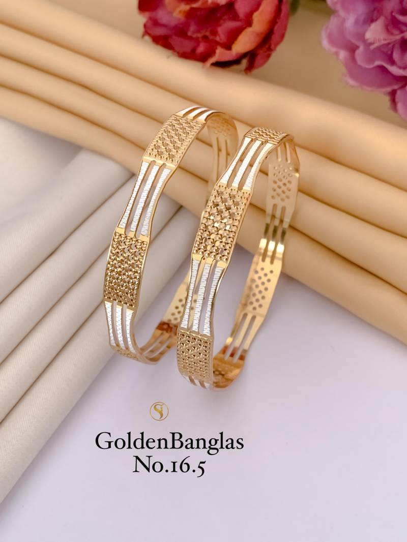 Fancy Golden Bangles Set 12