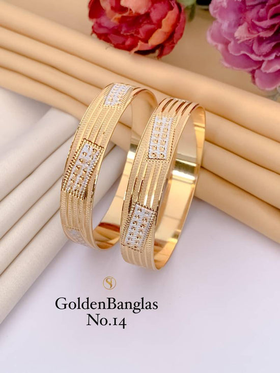 Fancy Golden Bangles Set 12