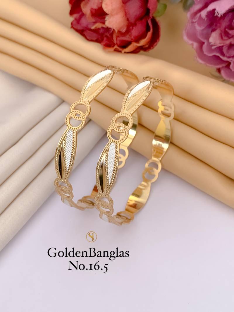Fancy Golden Bangles Set 12