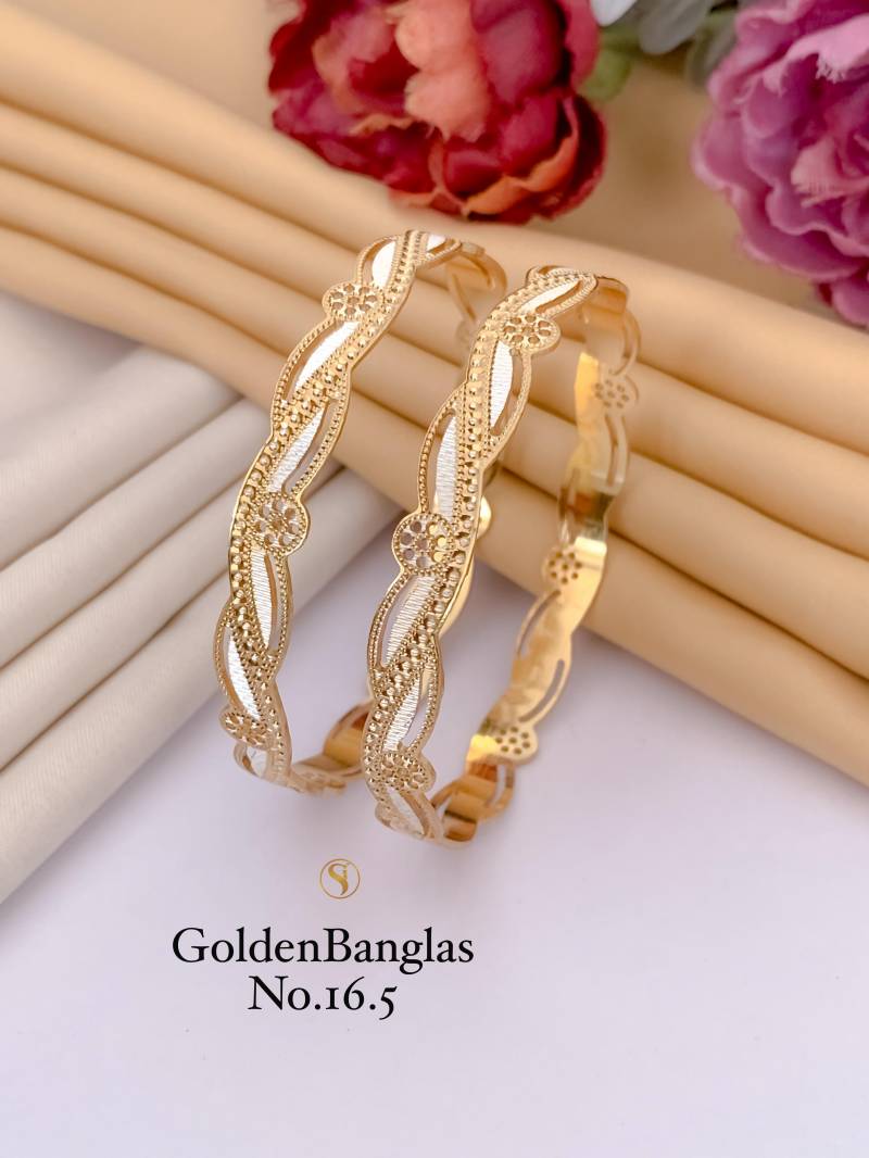 Fancy Golden Bangles Set 12