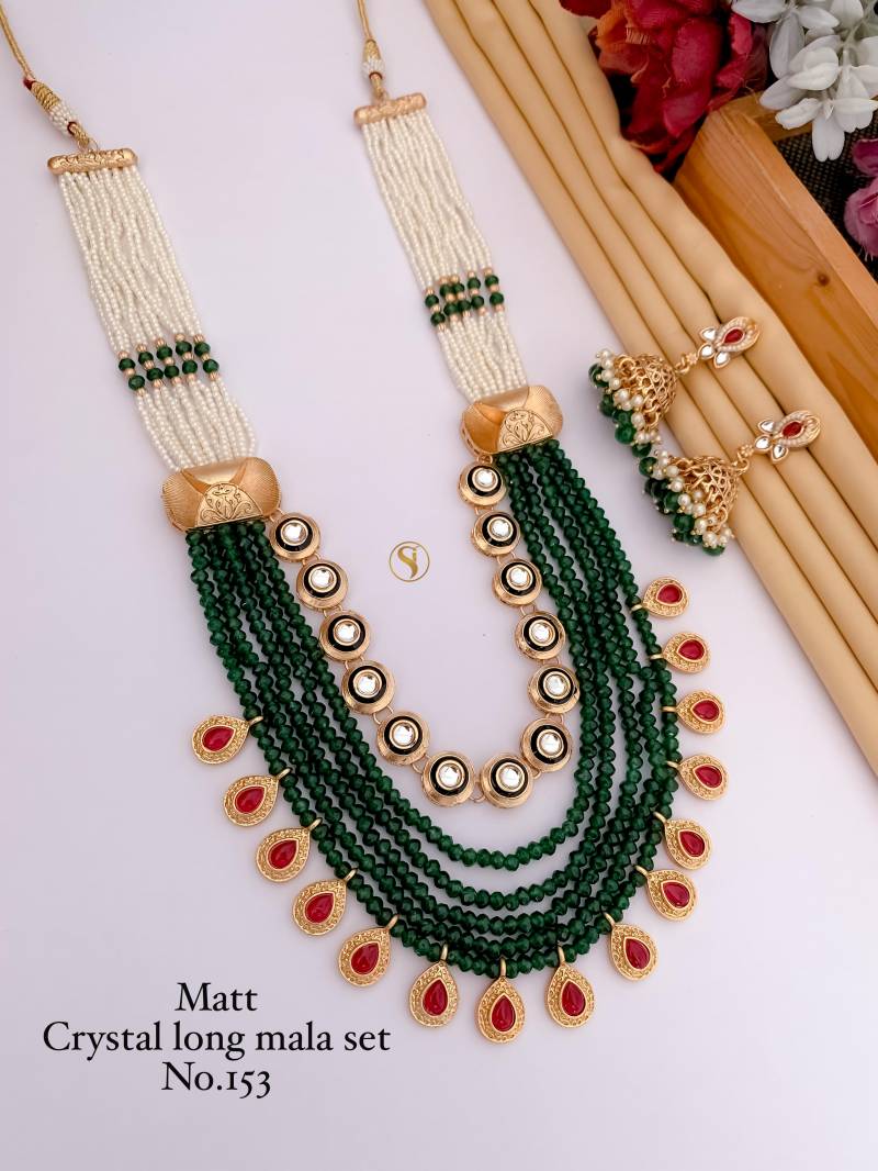 Matt Crystal Long Mala Set 1(3Pcs)