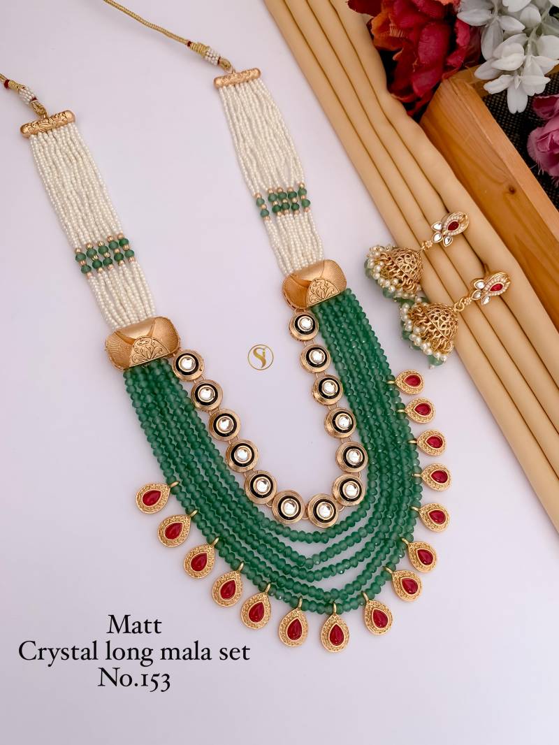 Matt Crystal Long Mala Set 1(3Pcs)