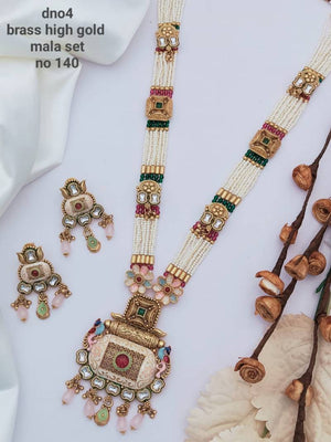 Brass High Gold Mala Set 14 (4 Pcs)