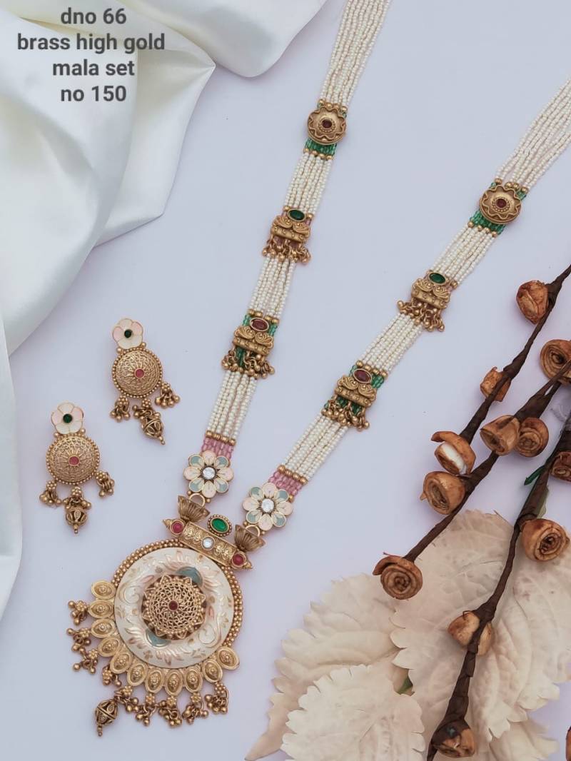 Brass High Gold Mala Set 15 (2 Pcs)