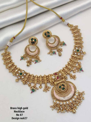 Brass High Gold Necklace 11(2 Pcs)