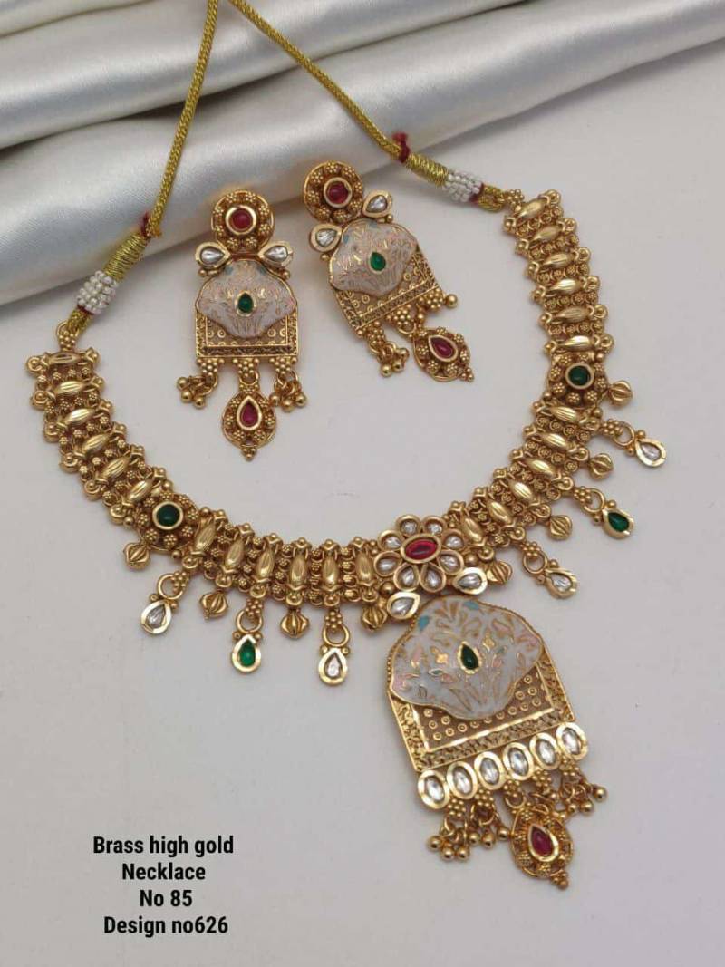 Brass High Gold Necklace 11(2 Pcs)