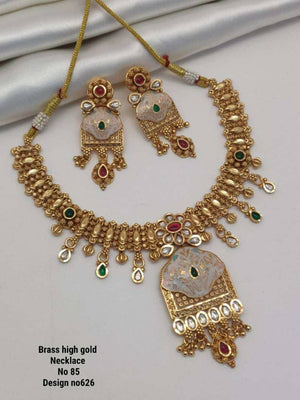 Brass High Gold Necklace 11(2 Pcs)