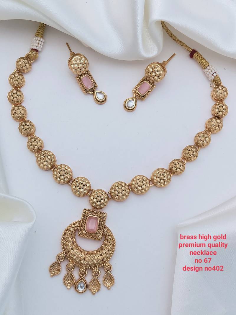 Brass Rajwadi Gold Necklace 18 (5 Pcs)